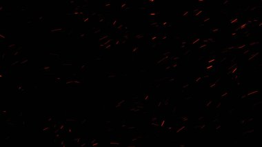 Yanan kül arka planı. Kıvılcımlar. Titrek soyut Parçacıklar