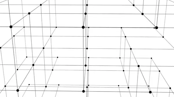 Abstract Technologie Achtergrond Van Lijnen Stippen Plexus Ruimte Geometrische Achtergrond — Stockfoto