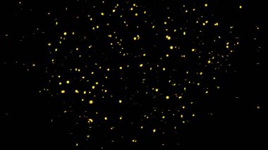 Konfeti patlaması. Altın düşen neşeli partiküller