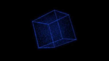 Parlayan Küp HUD elementi. Partiküllü konteynır. Pleksus biçimi.
