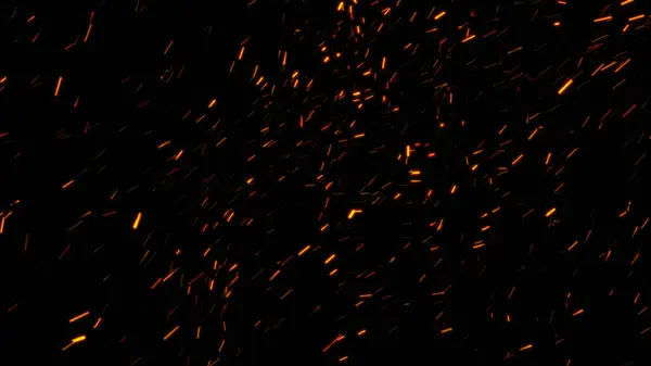 Yanan kül arka planı. Kıvılcımlar. Titrek soyut Parçacıklar