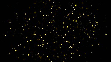 Konfeti patlaması. Altın düşen neşeli partiküller