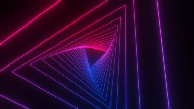 Soyut neon tünelinden geç. Parlak renkli arkaplan.