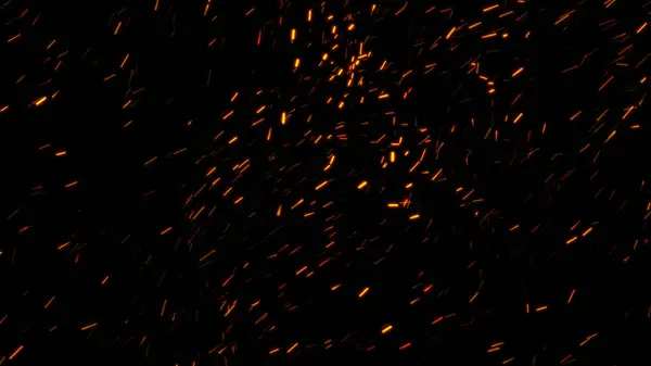 Yanan kül arka planı. Kıvılcımlar. Titrek soyut Parçacıklar