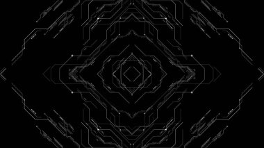 Soyut teknoloji dijital tünelinde seyahat et.