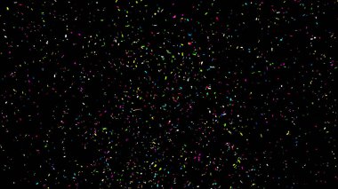 Konfeti patlaması. Altın düşen neşeli partiküller