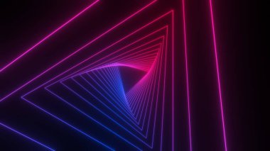 Soyut neon tünelinden geç. Parlak renkli arkaplan.