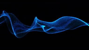 Soyut akışkan pürüzsüz fraktal dalgalar arka planı. Dijital Ağ Kusursuz Döngüsüz Canlandırma