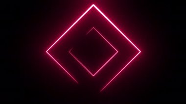 Renkli, hareketli vuruşlar. Neon ışıklı kare. Kusursuz döngü