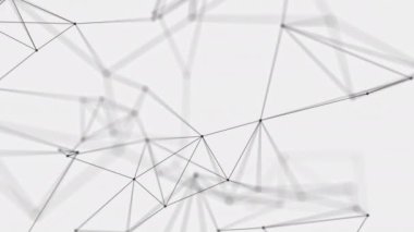 Animasyon çizgileri ve noktalardan soyut teknoloji Plexus arka planı. Kusursuz uzay geometrik arkaplan döngüsü