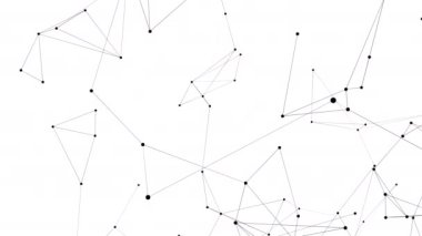 Animasyon çizgileri ve noktalardan soyut teknoloji Plexus arka planı. Kusursuz uzay geometrik arkaplan döngüsü