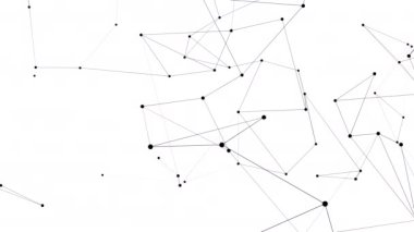 Animasyon çizgileri ve noktalardan soyut teknoloji Plexus arka planı. Kusursuz uzay geometrik arkaplan döngüsü