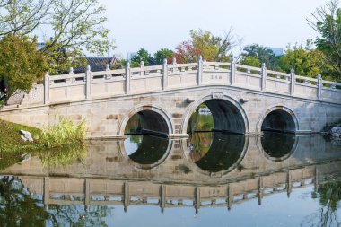 walking around the Shen garden, stone bridge,Shanghai,Pudong district clipart