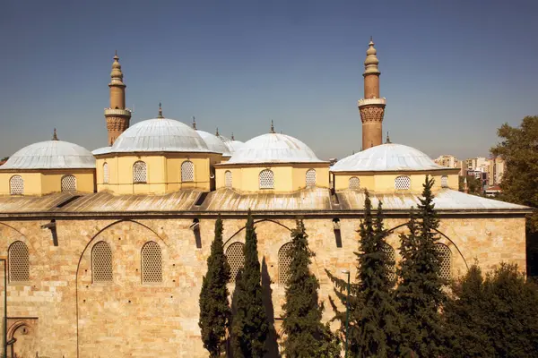 Grote Moskee Met Zijn Twee Minaretten Van Stad Bursa Turkije — Stockfoto