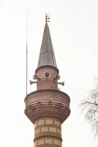 Historische Moskee Minaret Met Luidspreker Balkon — Stockfoto