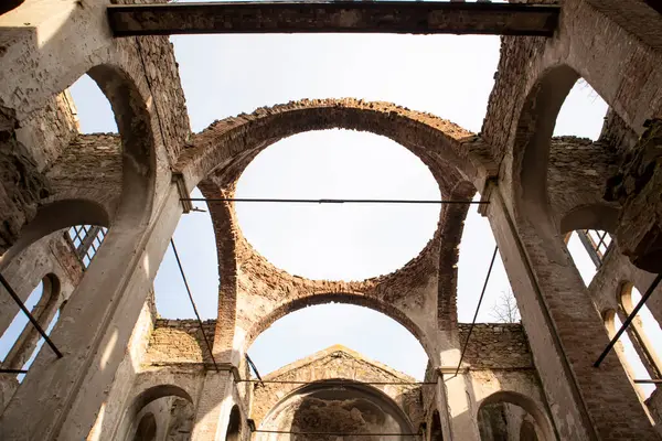Hagios Georgios Grieks Orthodoxe Kerk Interieur Dak Vernietigd Osmaneli Bilecik Rechtenvrije Stockafbeeldingen