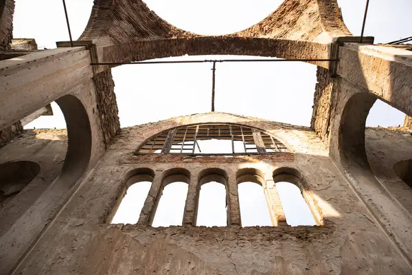 Hagios Georgios Den Gresk Ortodokse Kirkes Indre Tak Ødelagt Osmaneli stockfoto