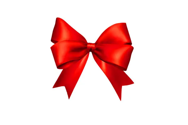 Beyaz arkaplanda saten kırmızı kurdele çizimi