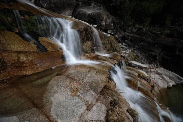 Vista Das Cachoeiras Cascata Fecha Barjas Parque Nacional Peneda Geres — Fotografia de Stock