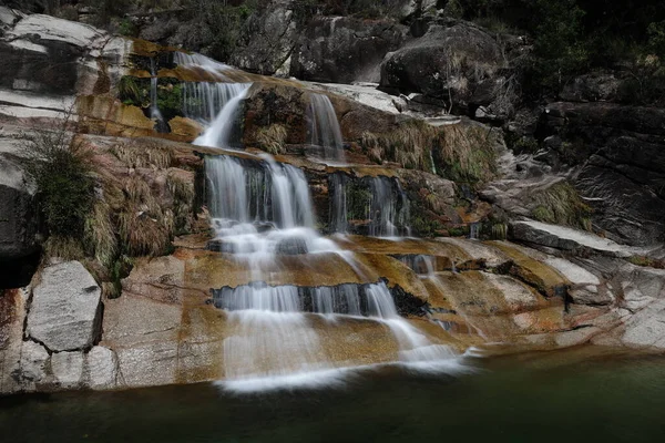 View Cascata Fecha Barjas Waterfalls Peneda Geres National Park Portugal — Stock Photo, Image
