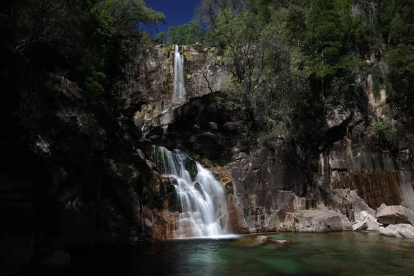 View Cascata Fecha Barjas Waterfalls Peneda Geres National Park Portugal — Stock Photo, Image