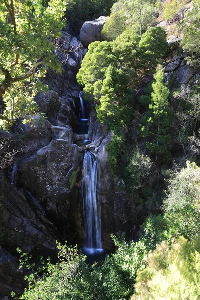 View Cascata Arado Waterfalls Peneda Geres National Park Portugal — Stock Photo, Image