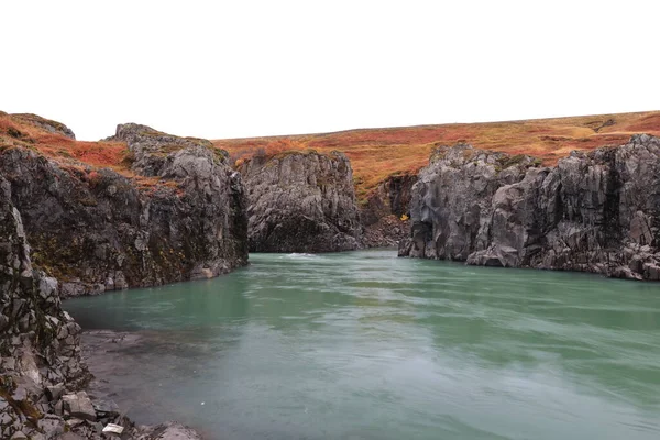 Каньон Исландской Реки Осеннем Пейзаже — стоковое фото