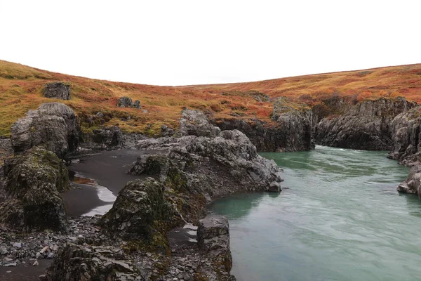 Kanion Rzeki Islandia Jesiennym Krajobrazie — Zdjęcie stockowe
