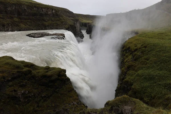 Cachoeira Gullfoss Famoso Marco Islândia — Fotografia de Stock