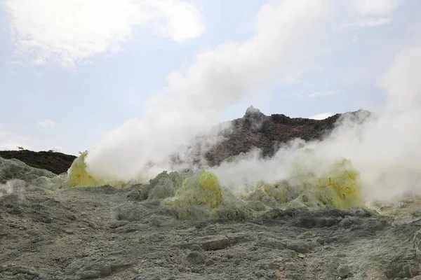Kéndarabok Iozan Kénhegy Aktív Vulkán Területen Akan Nemzeti Park Hokkaido — Stock Fotó