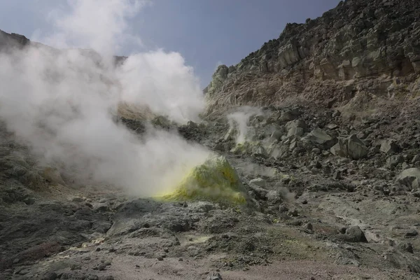 Sulphur Pieces Iozan Sulfur Mountain Active Volcano Area Akan National — Stock Photo, Image