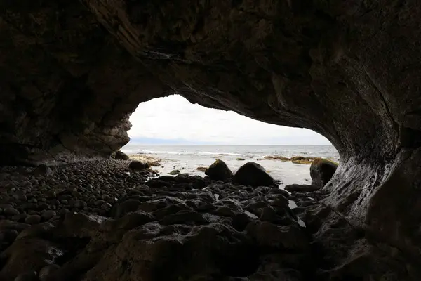 stock image Natural rock arch of Arches Provincial Park at Portland Creek on the coast of Newfoundland's Northern Peninsula 