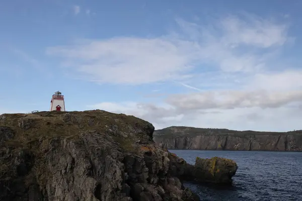 stock image Fort Point Lighthouse, Fort Point Military Site, Trinity, Newfoundland and Labrador, Canada