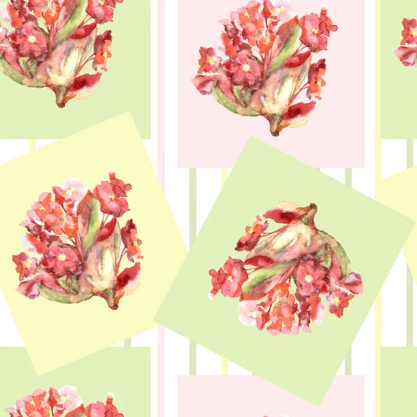 Naadloos Patroon Met Aquarelillustratie Voor Stof Behang Inpakpapier Verpakking Textielprint — Stockfoto