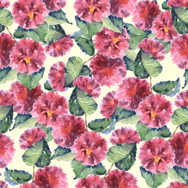 Akvarel Bezešvné Pozadí Jemnými Květy Sladový Smetanové Pozadí Pro Letní — Stock fotografie