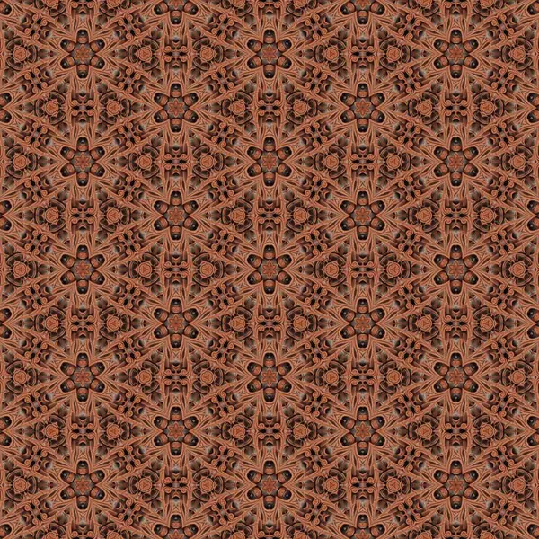 Decorative Folklore Geometric Pattern Brown Colors Composition Decor Fabric Ceramic — Stock Photo, Image
