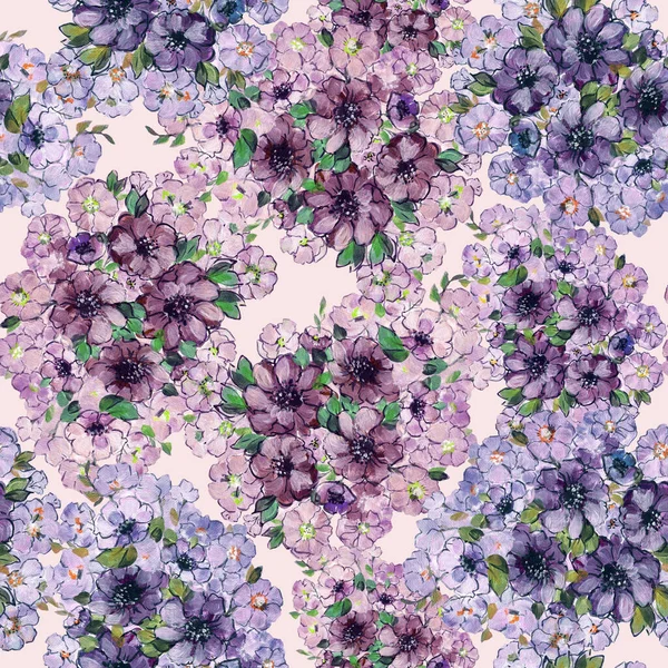 Bukiet Kwiatów Lilii Różowym Tle Kwiatowy Bezszwowy Wzór Tkanin Tapet — Zdjęcie stockowe