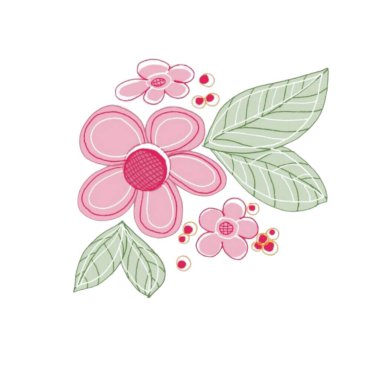 Beyaz arkaplanda güzel çiçek süslemesi. 