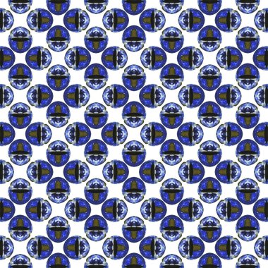 Dekorasyon kağıtları ve kumaş için mavi renkli soyut geometrik desen. 