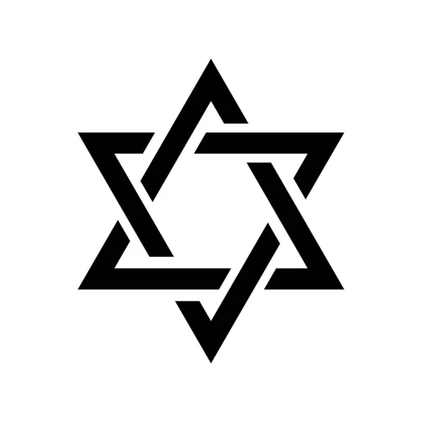 Ikona Gwiazdy Davida Białym Tle Hexagram Magen Hebrajska Tarcza Żydowski Ilustracja Stockowa