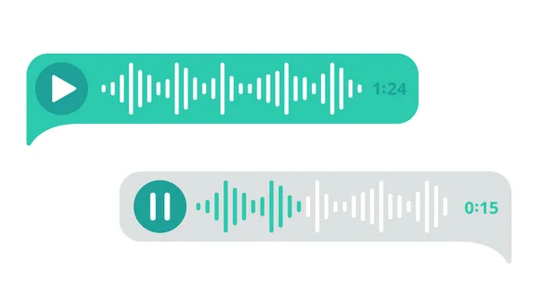 Sesli Mesaj Simgesi Telefondaki Hoparlörün Ses Kaydı Yeşil Baloncuk Sohbeti — Stok Vektör