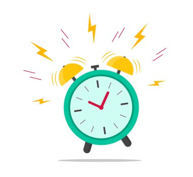 Alarm clock ringing. Wake up time, Business deadline, last chance for sale, alarm bell for sleep concept. vector flat illustration clipart