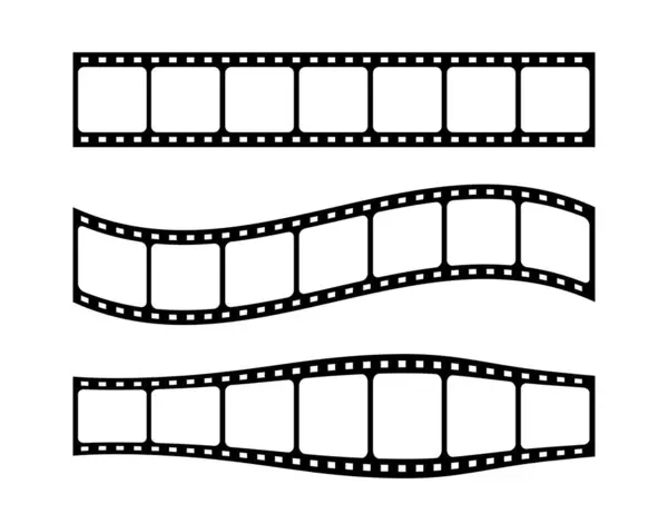 Siyah film seti. Sinema tasarımı için film kasetleri, fotoğraf stüdyosu. vektör