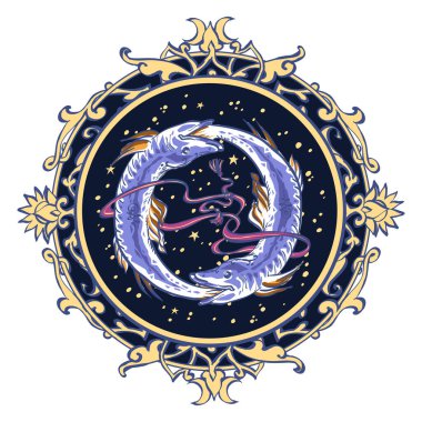 Beyaz arka planda Astrolojik Sembol - Balık