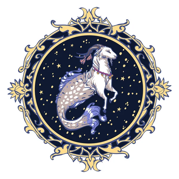 白色背景上的星座符号 摩羯座 — 图库照片
