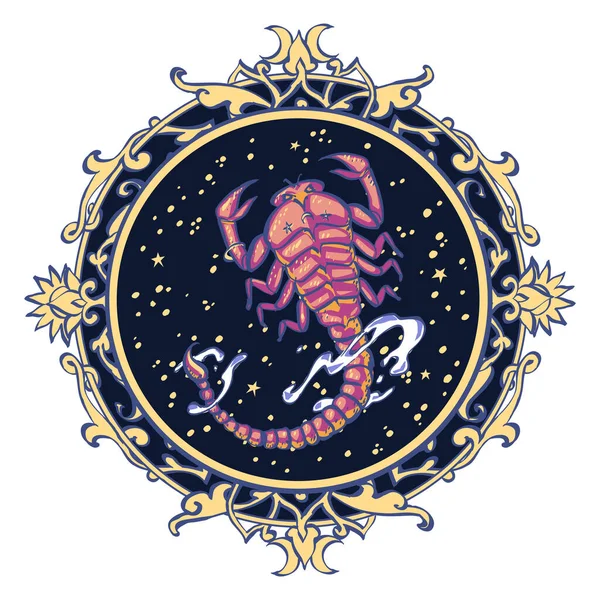 Astrologisk Symbol Vit Bakgrund Scorpio — Stockfoto