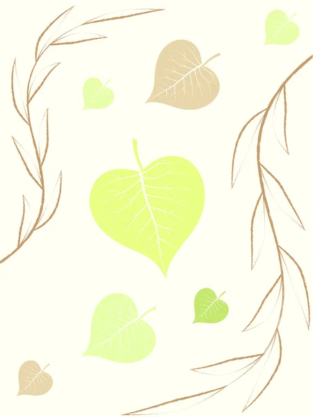 植物の枝や抽象的な形 モダンなデザイン ポスターやポストカードテンプレート ベクターイラスト — ストックベクタ