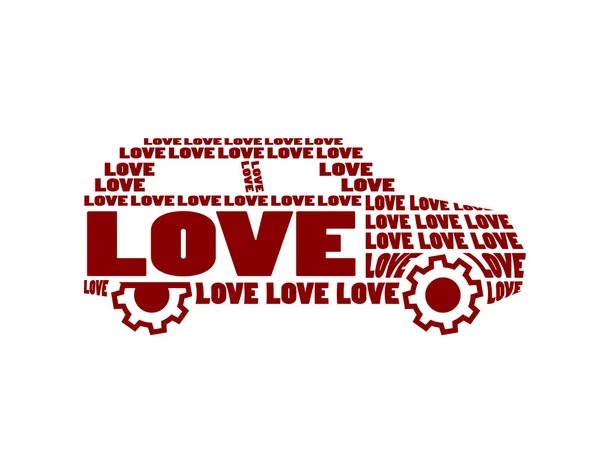 Love Car Logo Vector Ontwerp Template Vectorillustratie — Stockvector
