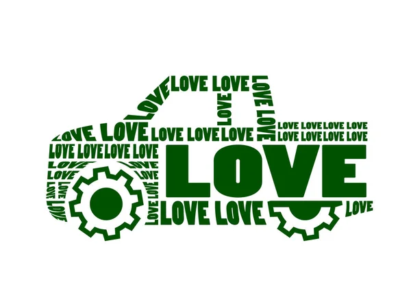 Love Car Logo Vector Ontwerp Template Vectorillustratie — Stockvector