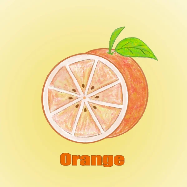 Naranjas Sobre Fondo Amarillo Ilustración Vectorial — Archivo Imágenes Vectoriales